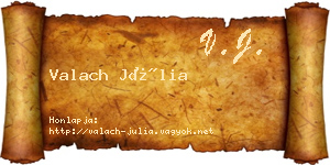 Valach Júlia névjegykártya